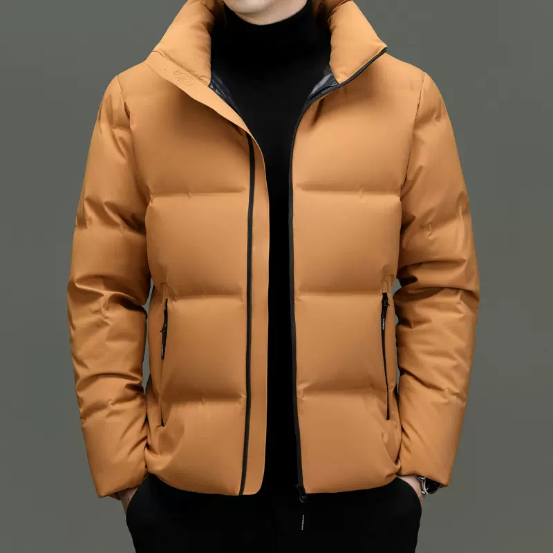 羽绒服男冬季新款中青年高端时尚休闲加厚立领白鸭绒保暖外套男潮