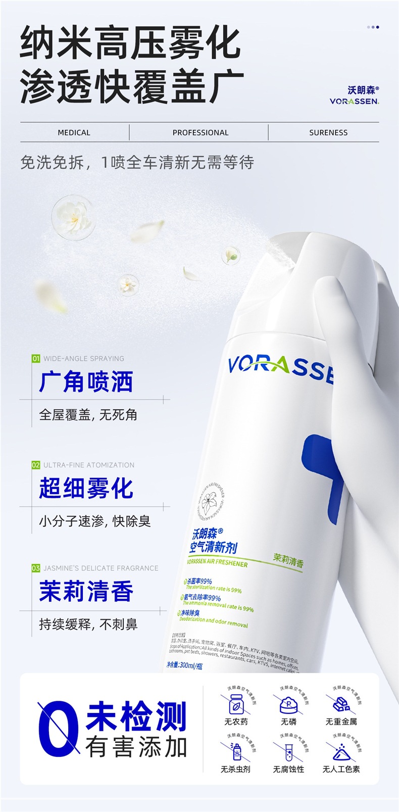Car Odor Removal, Car Disinfection, Sterilization, Deodorizing Spray, Air Conditioning, Seat Leather Smoke Odor Removal, Air Freshener