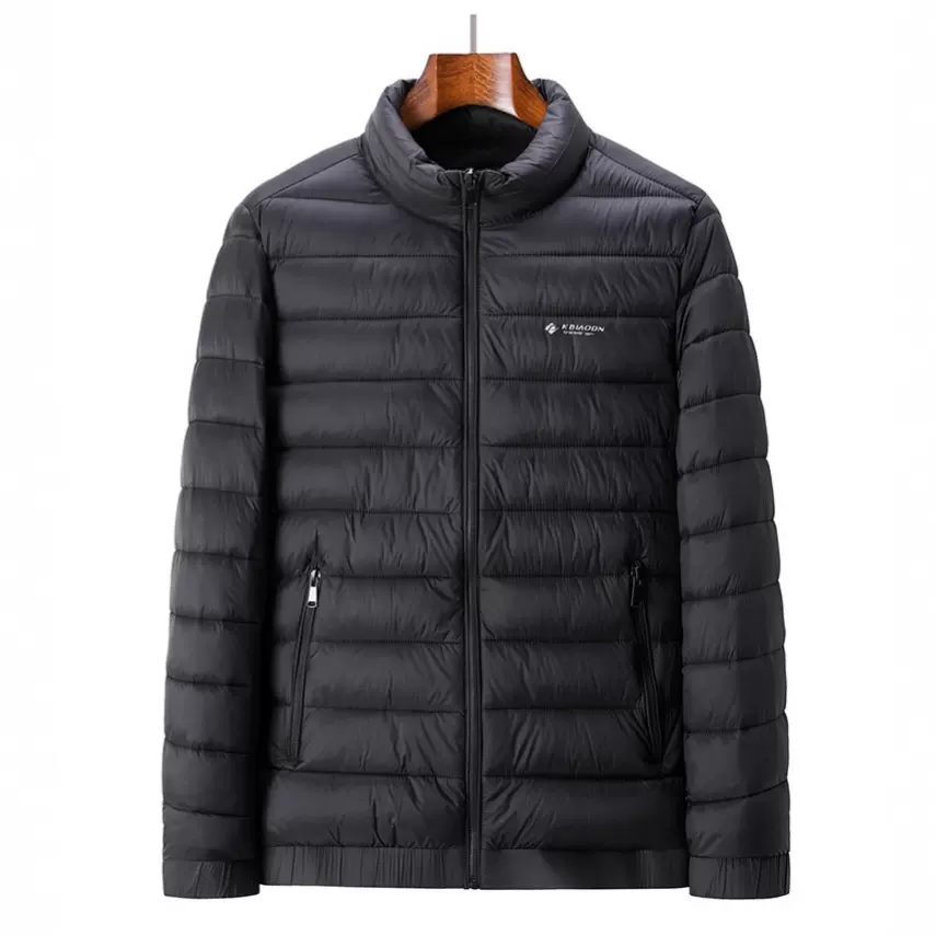 跨境冬季新款休闲百搭轻量简约立领轻便保暖薄款男棉服批发代发