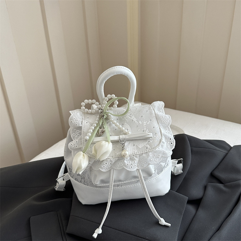 Sweet girl nicho de encaje mochila de mujer 2026 nueva mochila universal exquisita mini mochila