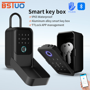 Tongtong Graffiti Fingerprint Password Box Wall-Mounted Punch-Free Smart Electronic Remote Unlocking Hook Key Lock Box