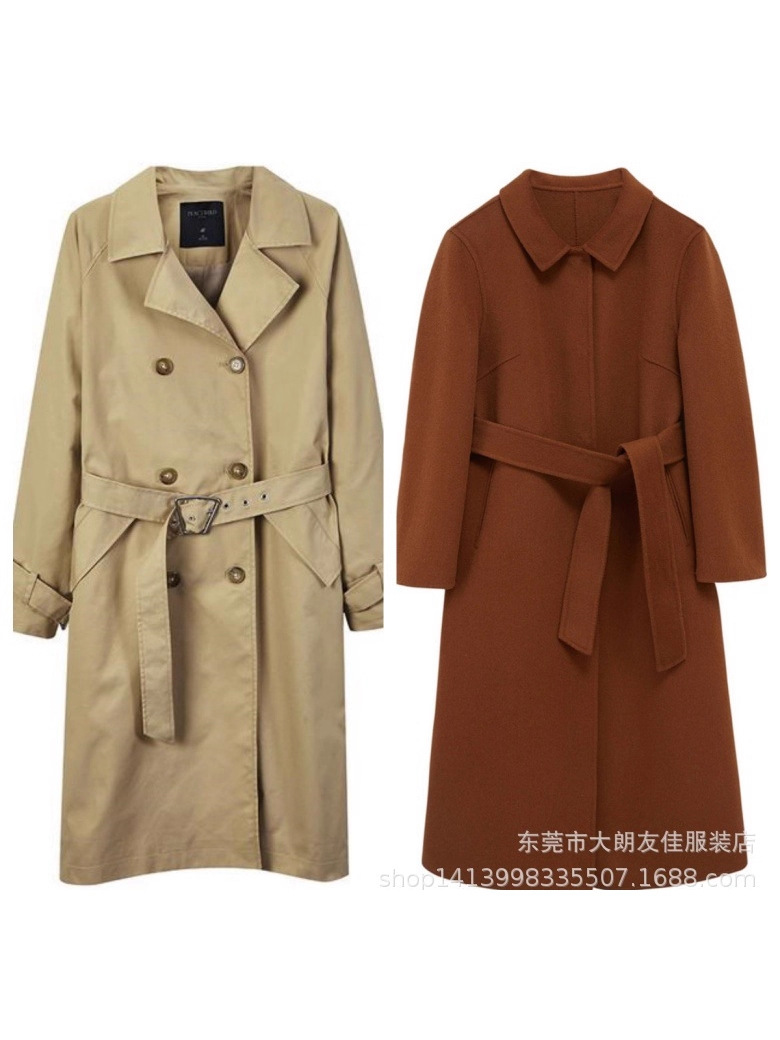 Comercio exterior barato de estilo europeo y americano cinturón de ropa de mujer abrigo temperamento transfronterizo algodón medio largo fino una sola pieza solitaria miscelánea