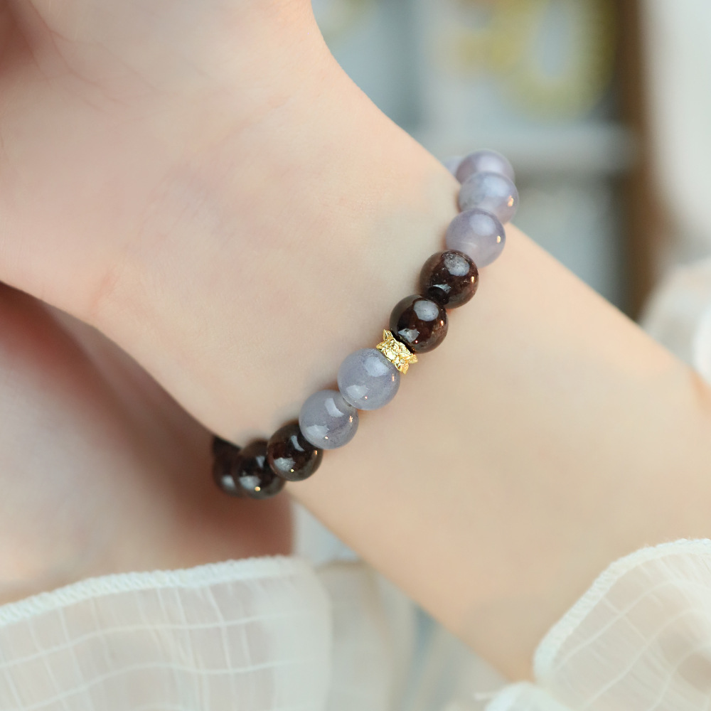 Pulseras de piedra natural de dos colores 2025 nuevo estilo chino exquisito versátil para enviar a amigos y amigas cuentas diey joyas