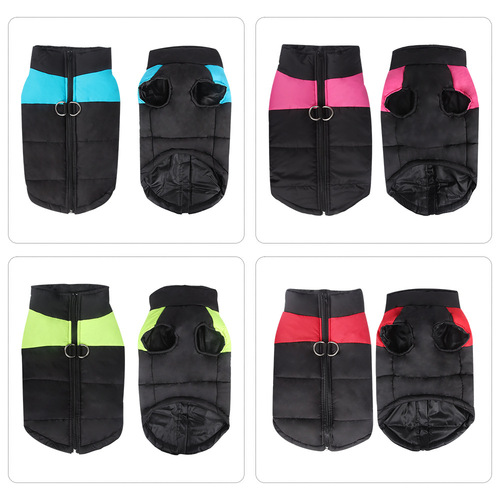 New Pet Clothes Winter Warm Pet Apparel Golden Retriever Dog Cotton Coat with Leash for Dogs Wholesale