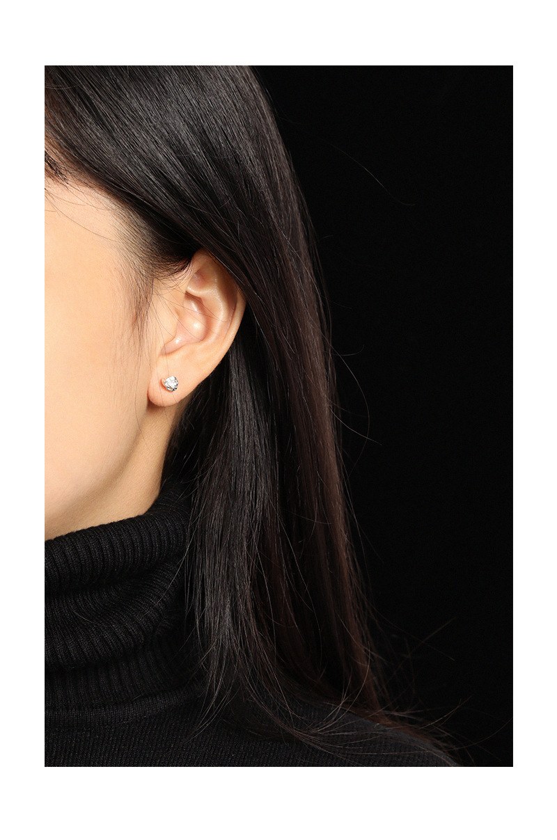 Women'S Gender Korean Irregular Concave-convex Lava S925 Sterling Silver Earrings