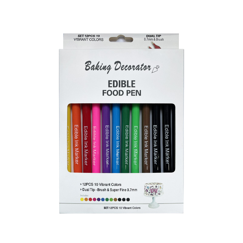 Suministro directo de fábrica nueva pluma de pigmento para hornear comestible de doble cabeza 0,7mm pluma firma cabeza cepillo pluma gancho pluma pintura