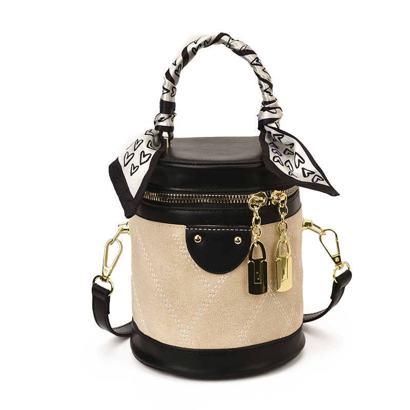 Bolso de hombro retro versátil para mujeres 2025 invierno nuevo nicho zhong mochila texturizado diamante bolso de cubo de mano