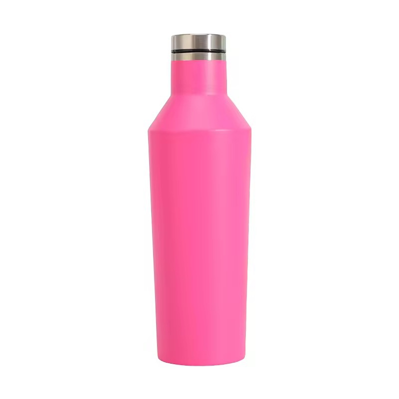 Nuevas botellas de acero inoxidable transfronterizas deportivas portátiles al aire libre tazas térmicas de estilo americano botellas de vino se pueden fijar logotipo