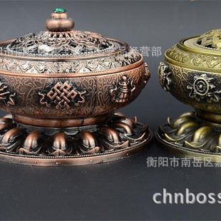 Eight Treasures Incense Burner for Buddha Incense Burner Ancient Alloy Incense Burner Home Aromatherapy Furnace Decoration Supplies Wholesale