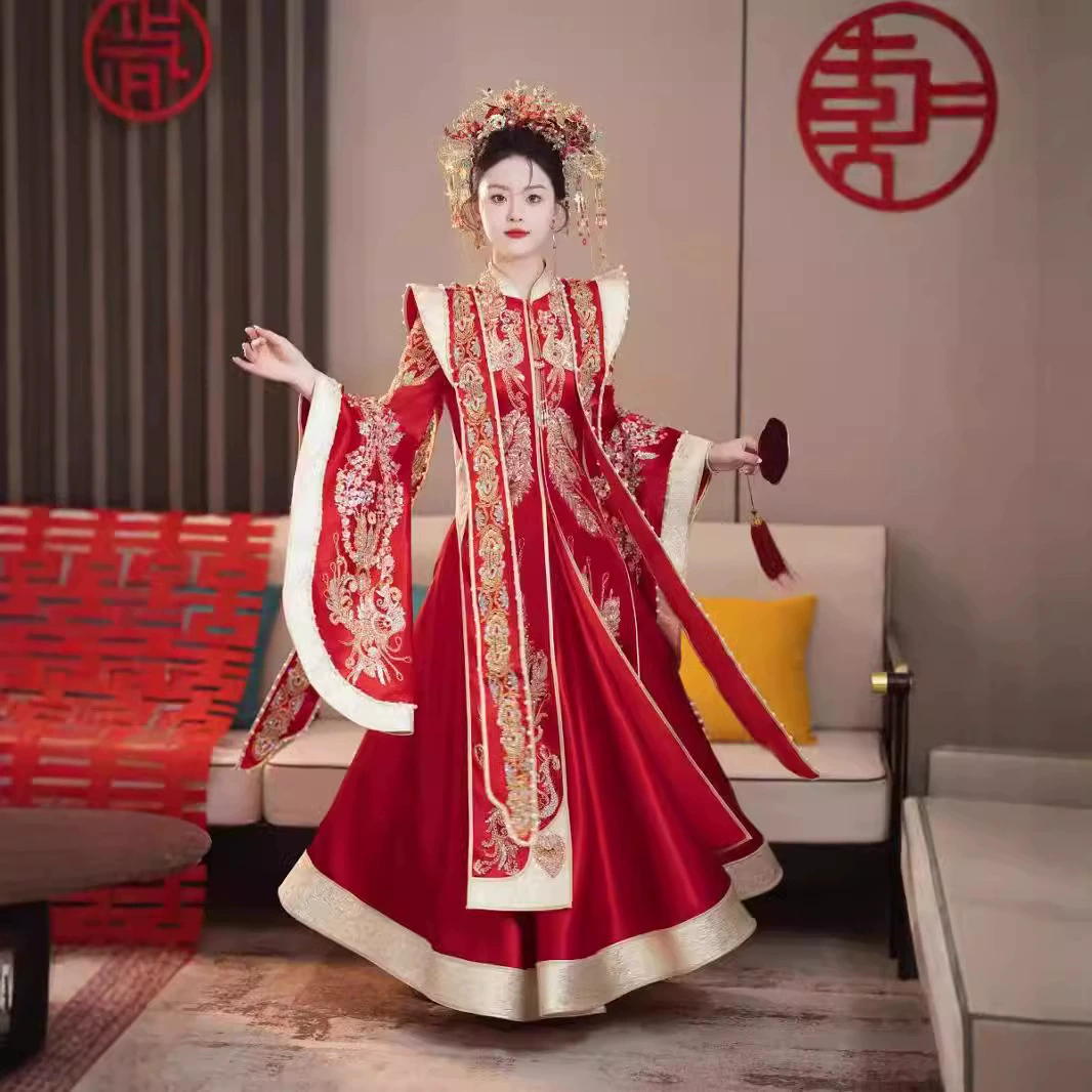 Фестиваль Guan Xiaya китайский свадебный костюм невесты крупного размера Hanfu свадебное платье