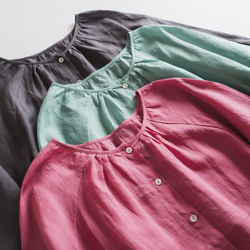 Japanese single lightweight breathable loose tendon and bone feeling fine ramie viscose loose round neck nine-quarter sleeve dress cardigan trench coat