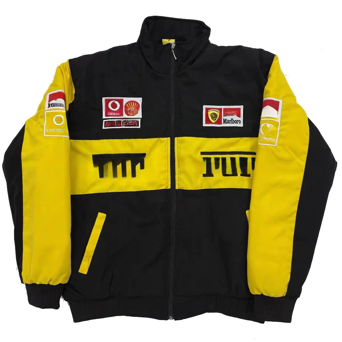 Racing car, retro jacket, baseball jersey, uniform, with embroidery, style 5