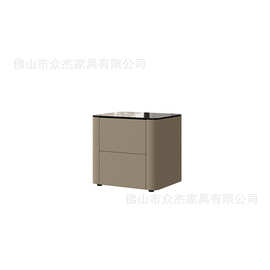 意式极简床头柜高级感床边卧室收纳现代储物柜轻奢实木家用床边柜