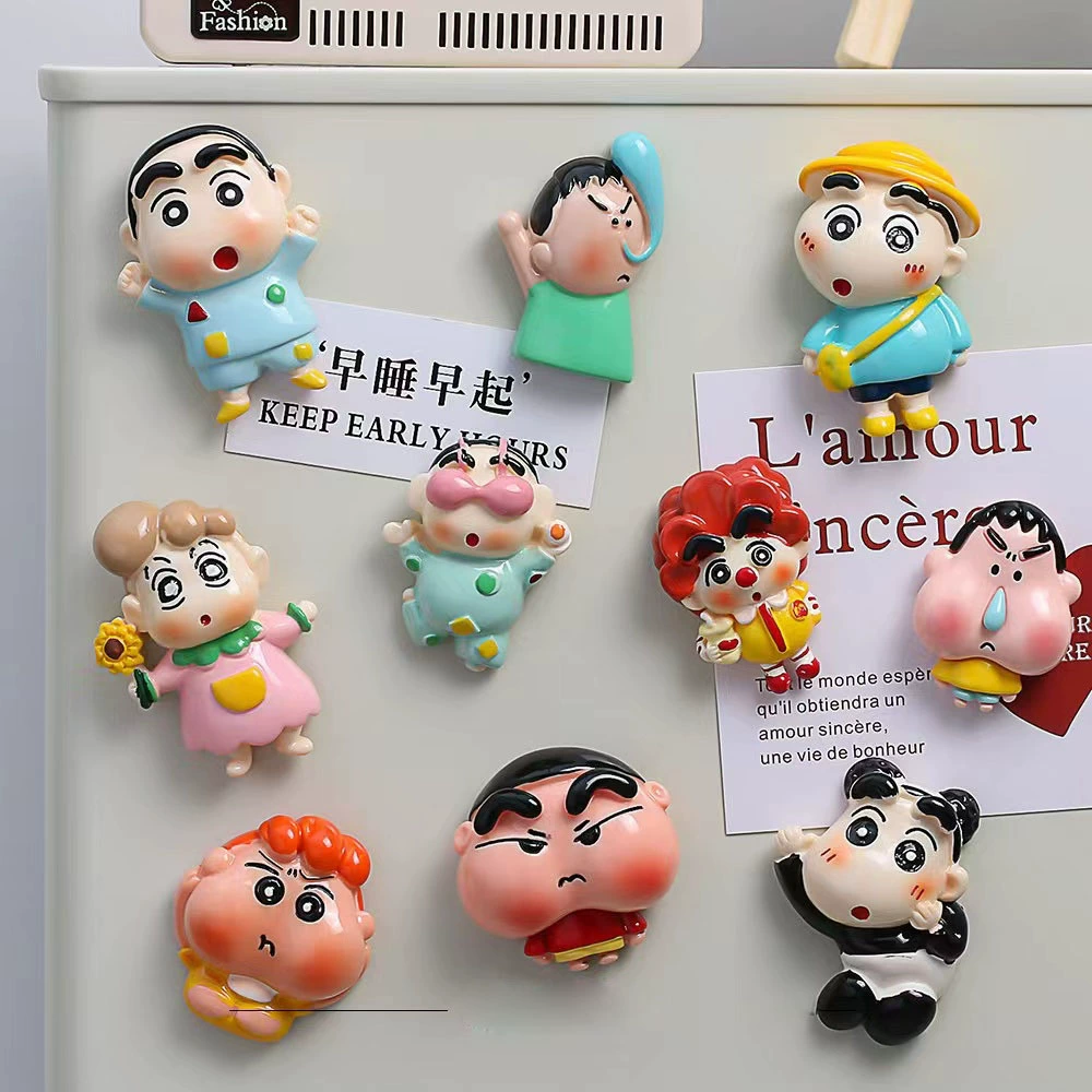 Милые магниты на холодильник с Шин-чаном, мультяшные магниты для украшения дома, наклейки-сообщения