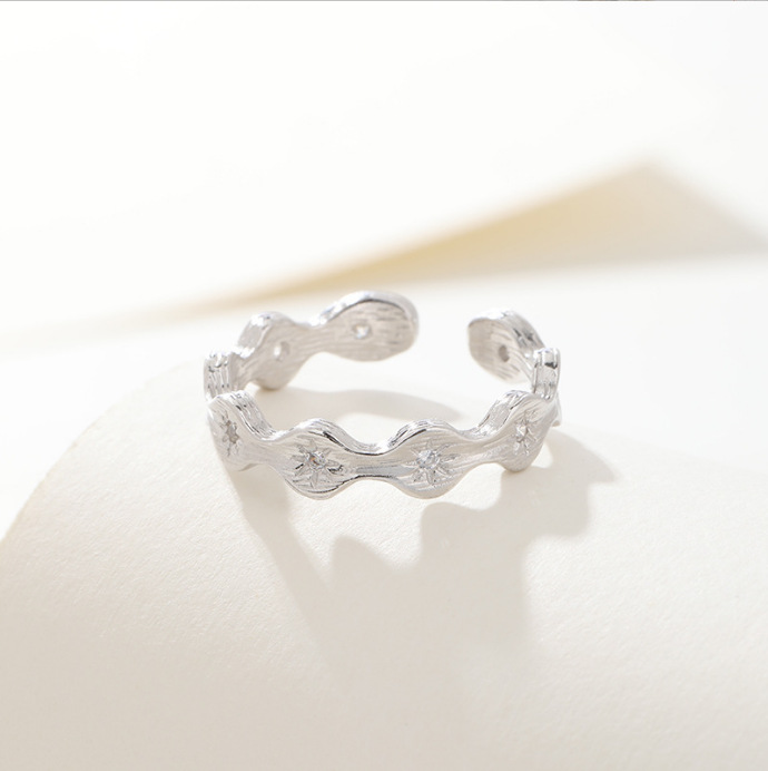 Anillo de diamante blanco de mujer 925 plata00179