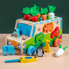 木製子供向け知育玩具、動物ブロック、キャベツと虫のペア合わせゲーム、知育玩具車の卸売