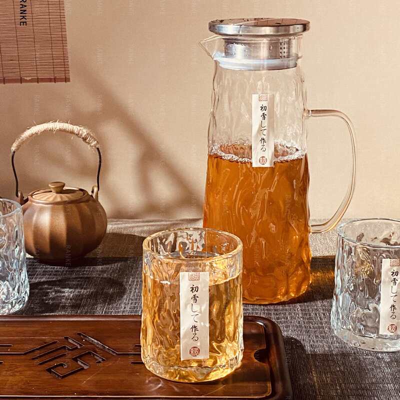 7点セット高級水具】氷河紋水筒セット高ホウ素シリコン耐熱水具家庭用大容量カップ|undefined