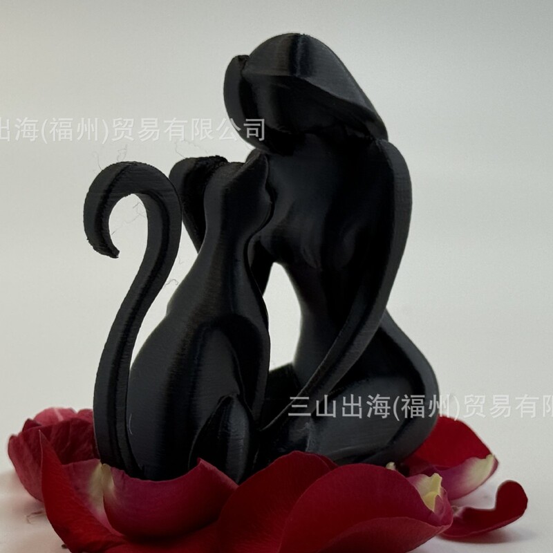 猫之恋优雅抱猫女人雕像跨境新品饰品摆件家居客厅桌面创意摆件|undefined