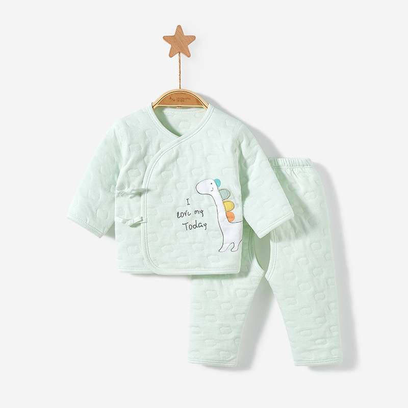Ropa de bebé recién nacido Otoño e Invierno recién nacido acolchado cálido split algodón fino tocando fondo monje otoño ropa bebé ropa interior traje