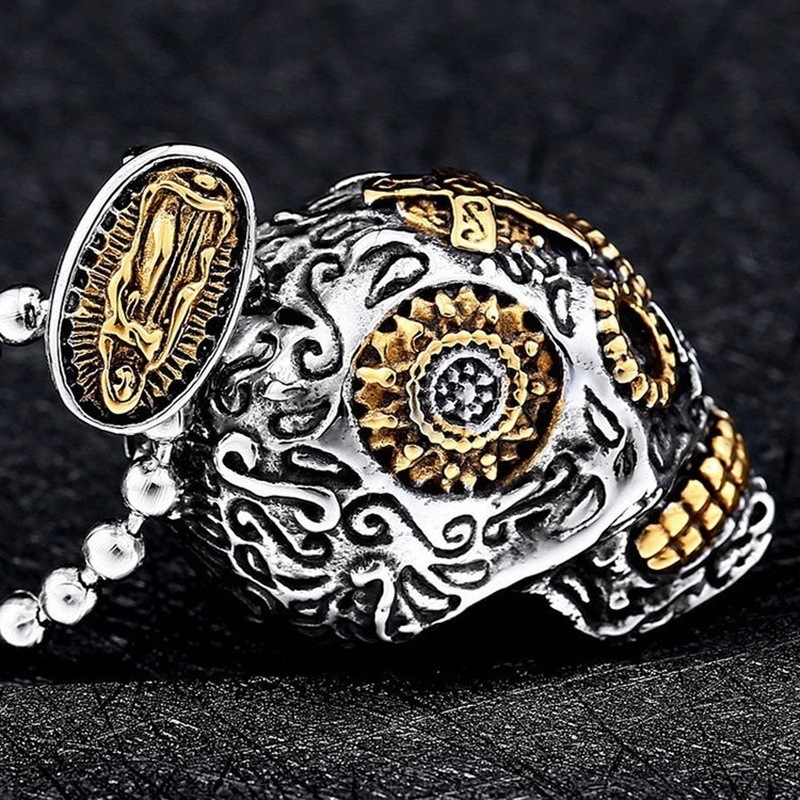 New Fashion Personality Cool Men's Skull Head Pendant Necklace_voghion.com