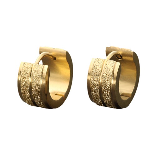  Best-Selling Minimalist Personal Titanium Steel Stainless Steel Double Sanding Men's Earrings Cross-Border Wholesale
