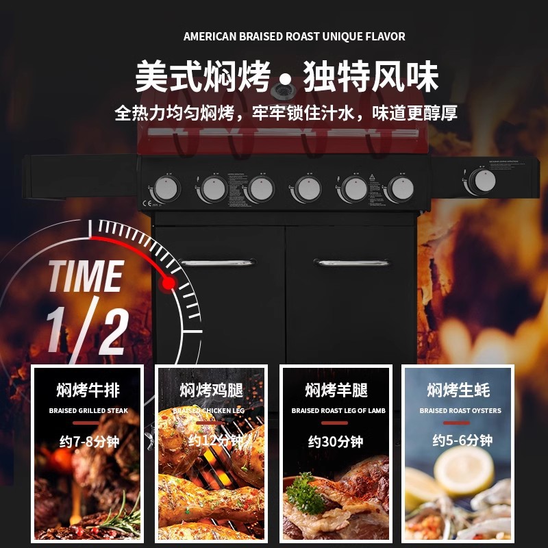 Artesanos al aire libre horno de gas parrilla de carbón doméstico parrilla de barbacoa americana parrilla de barbacoa hogar jardín terraza horno