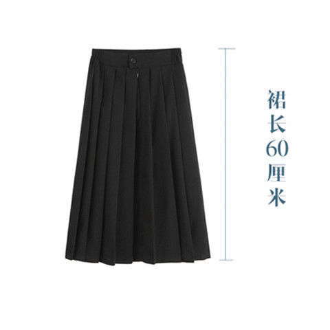 日系甜美JK制服裙百搭学院风校服班服纯色百褶a短裙中长裙半身裙|undefined