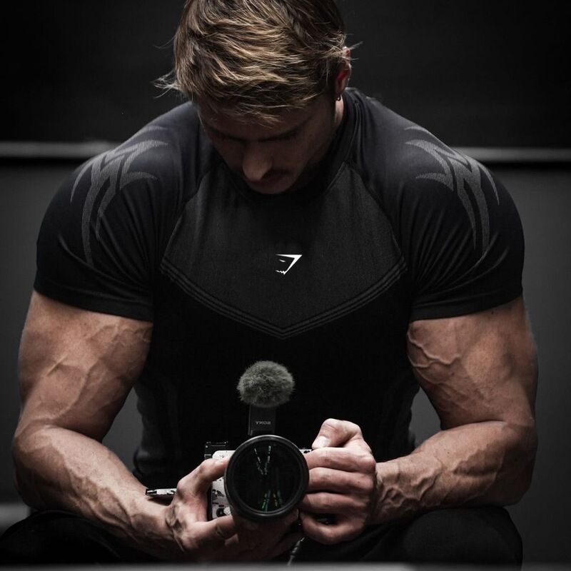 2026 Cross-Border Compression Shirt Gymshark Men's Muscle Shark Fitness Top Men's Casual Quick-Dry Breathable Shirt