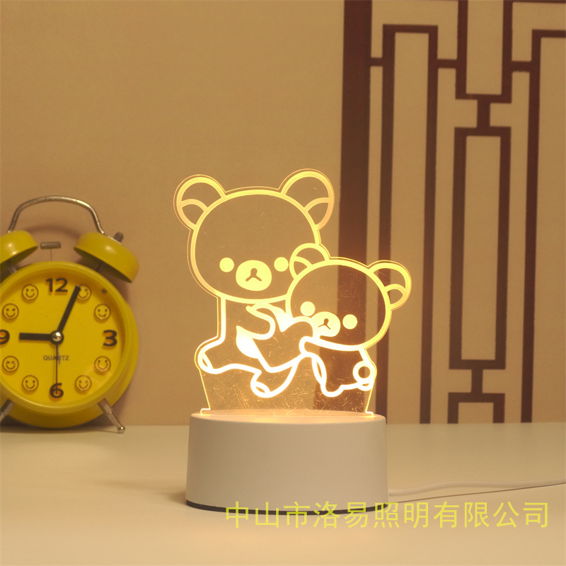 3D lámpara de noche acrílica atmósfera regalos de cabecera atmósfera lámpara de evento regalos al por mayor DIY lámpara de escritorio ideas de Navidad