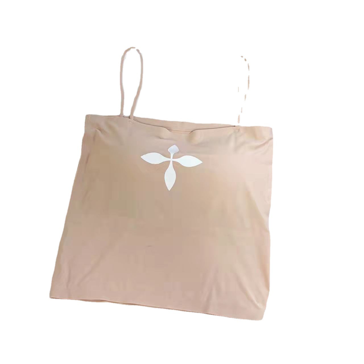 Vivir caliente camisola de las mujeres de seda de hielo sin costuras en el pecho desgaste exterior medio-longitud tubo de fondo superior ropa interior de las mujeres