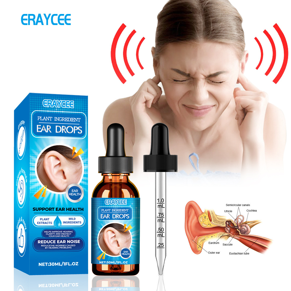 ERAYCEE 跨境 草本耳鸣滴耳液 缓解耳鸣 耳朵清洁耳痒 植物成分