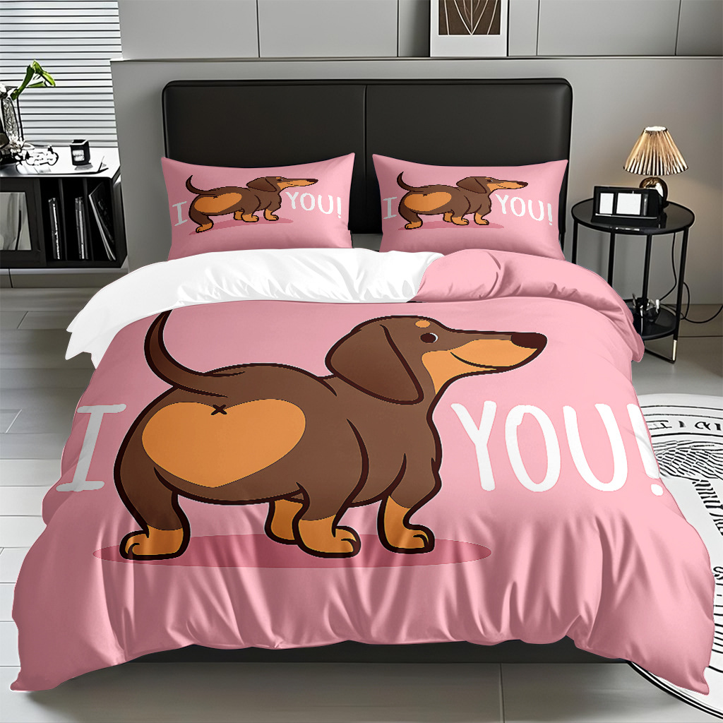 Pro-piel abrasivo dibujos animados perros digital impresión set edredón fuente de venta caliente transfronteriza soporte de fábrica TEMU / JIT