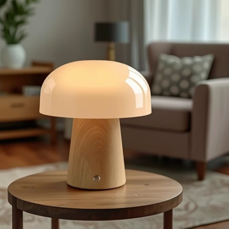 Lámpara de mesa de hongos minimalista moderna dormitorio junto a la cama sala de estudio diseñador nórdico sala de estar sala de estar lámpara de mesa