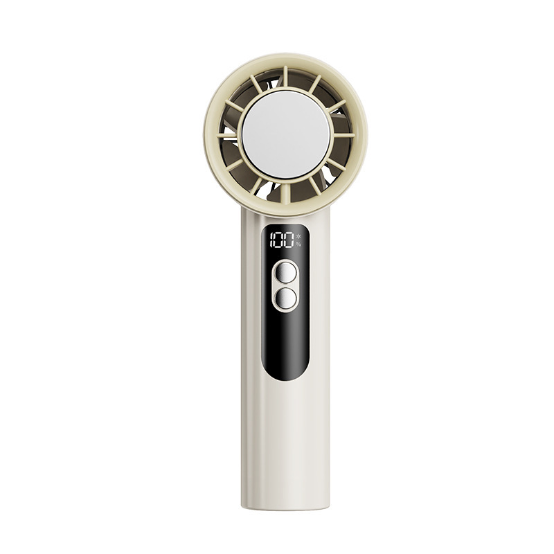 Ventilador de refrigeración de molde privado, refrigeración de turbina de alta velocidad, ventilador pequeño con compresa de hielo, ventilador de alta potencia con pantalla digital USB portátil para exteriores