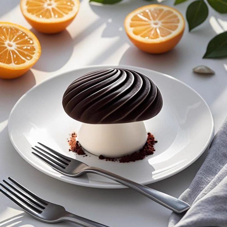 Molde Silicona Espiral Champiñón — Pudín, Chocolate, Mousse