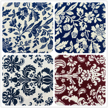 青花瓷棉布印花 60支弹力府绸印花  蓝花布女装童装旗袍面料