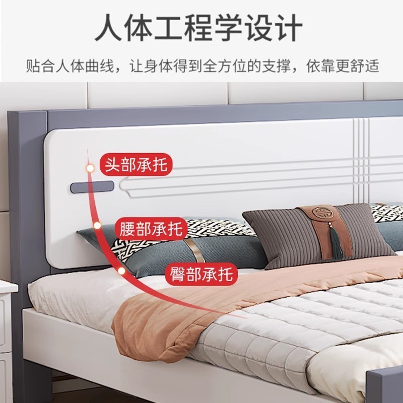 床实木床1.8米双人床主卧北欧经济型1.5米家用小户型1.2米单人床|undefined