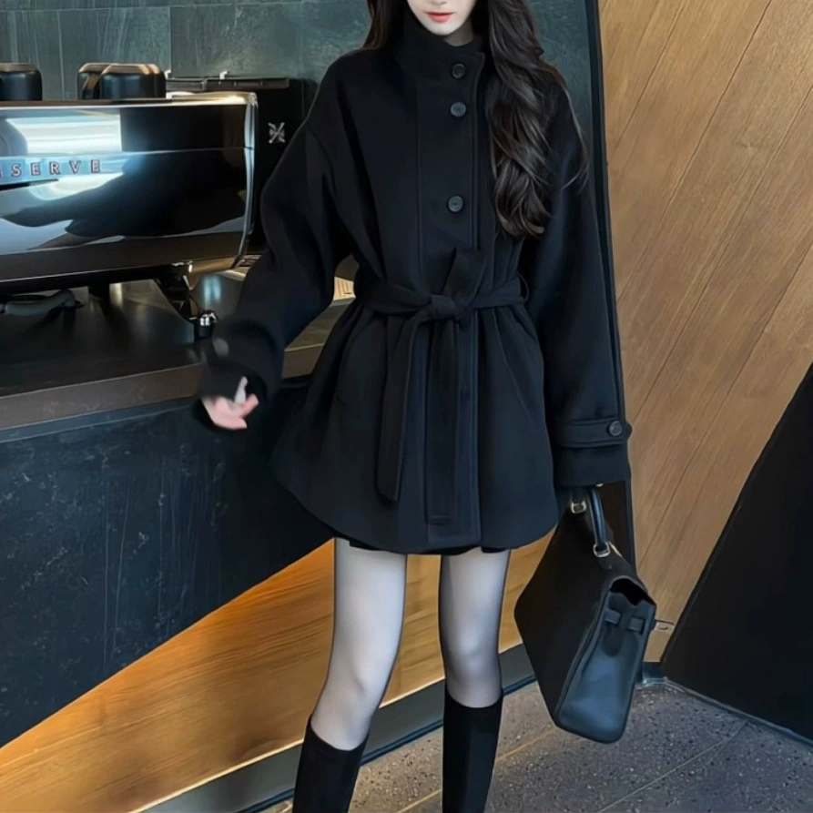 Зимние сумерки зимние толстые шерстяные пальто