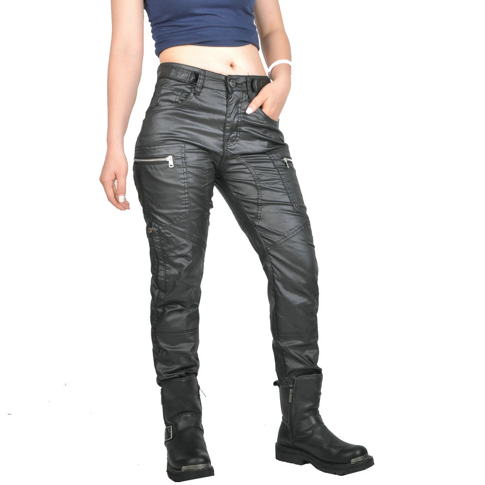 VOLERO nueva motocicleta de cuatro estaciones recubierto de vaqueros ajustable elástico de cintura alta locomotora de caída pantalones de mujer