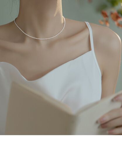 Millet beads highlight pearls simple temperament pearl necklace high-end gold necklace versatile jewelry clavicle chain