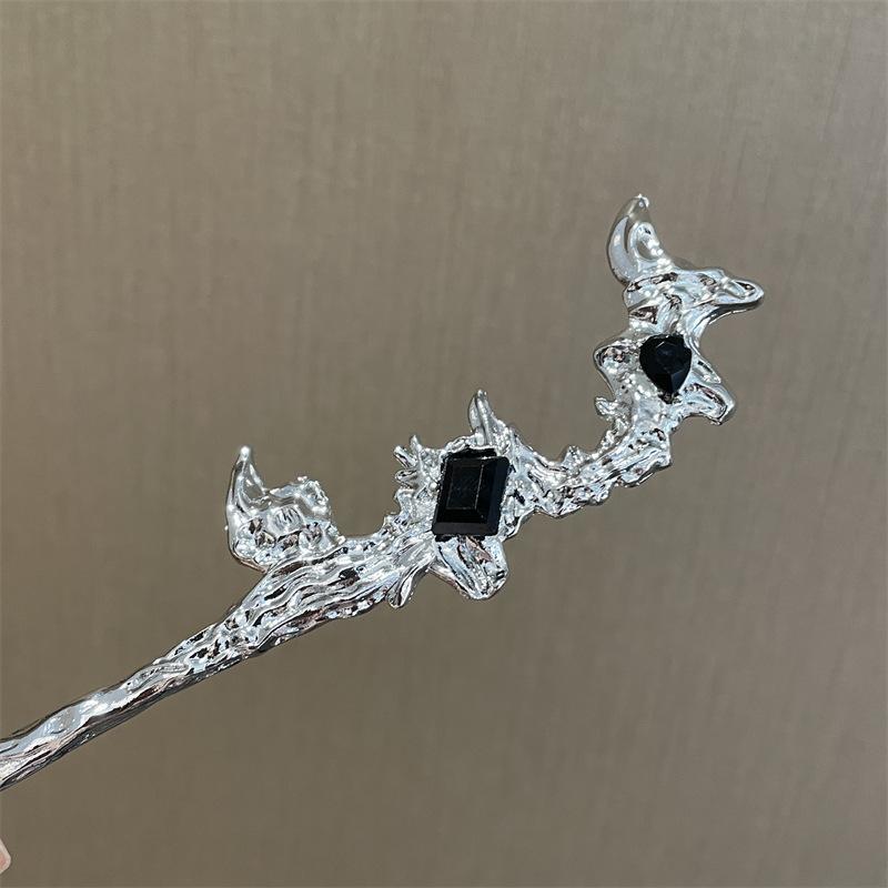 Metal líquido estilo antiguo updo mariposa horquilla vintage nicho femenino diseño sentido palillos de alta calidad accesorios para el cabello moda