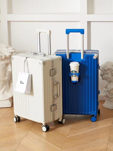 New Multifunctional Luggage for Women Students, Instagram Influencer Password Box, 20-inch Male Check-in Rolling Suitcase with Aluminum Frame Travel Bag