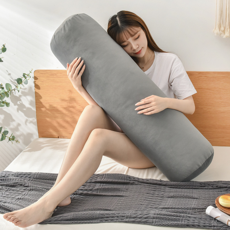 Detachable and Washable Adult Round Long Pillow with Clip Leg Sleeping Special Adult Bedside Bed Side Sleeping Cylindrical Pillow