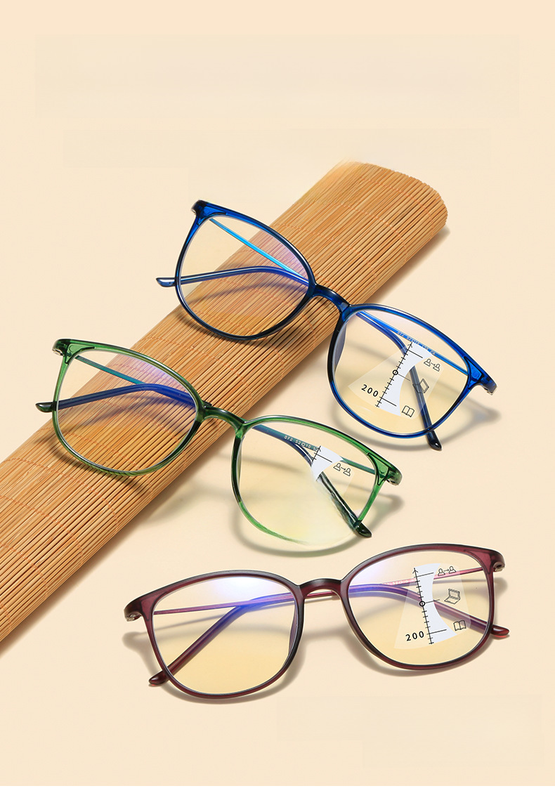 Nouvelles lunettes de presbytie progressives multifocales anti-lumière bleue en gros hommes et femmes lisant des lunettes de presbytie à double usage_voghion.com