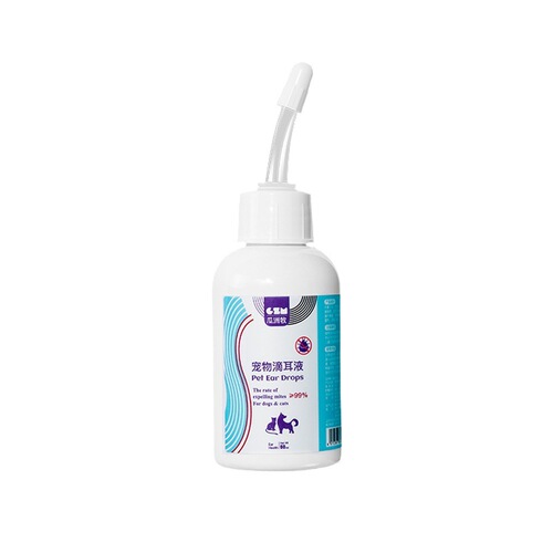 Pet ear cleaning solution to remove ear mites and fungi. Ear cleaning solution for cats and dogs. Special ear cleaning ear drops for cats and dogs.