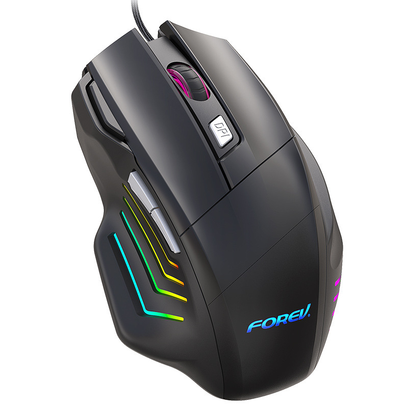有線ゲーム電競マウス7ボタン人間工学FVX7デスクトップコンピュータDPI調節可能発光マウスmost|undefined