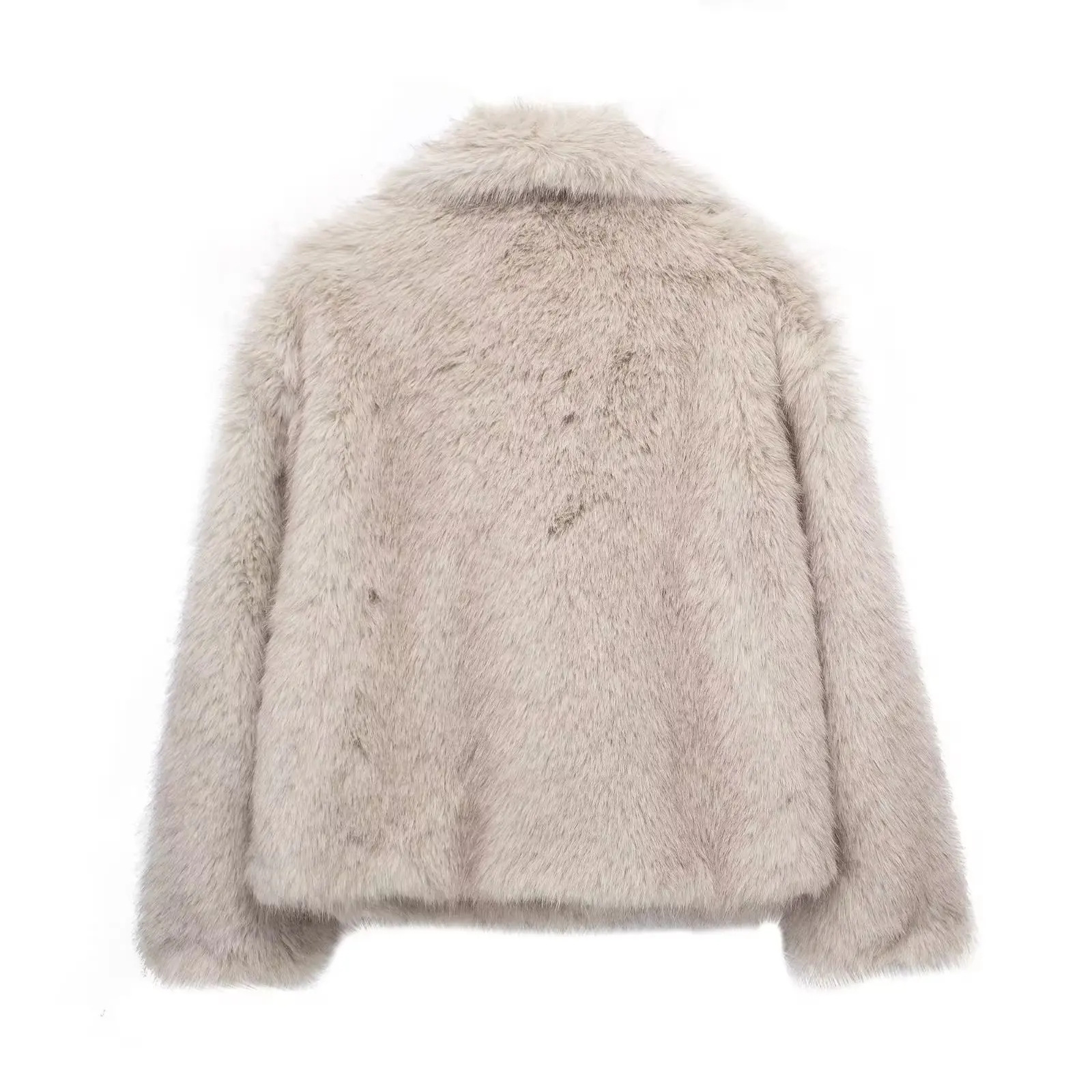Imitation fur Fabric Type Women's Streetwear Solid Color Coat Faux Fur Coat