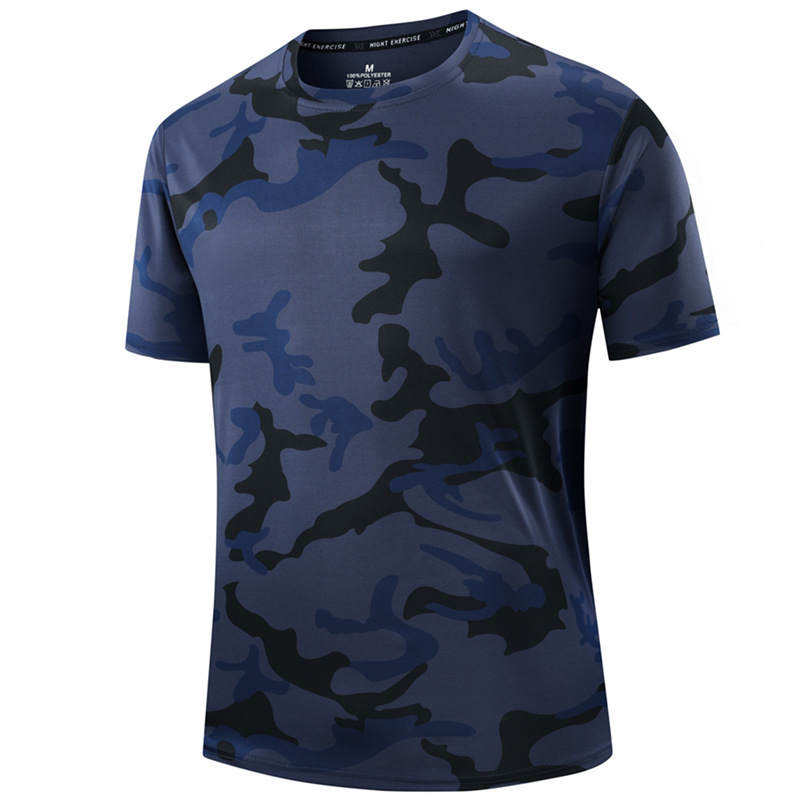 Summer Camouflage Quick-Drying Short-Sleeved Men's T-Shirt Outdoor Sports Fitness T-Shirt European and American Cross-Border Short-Sleeved Tops Summer Camouflage Quick-Drying Short-Sleeved Men's T-Shirt Outdoor Sports Fitness T-Shirt European and American Cross-Border Short-Sleeved Tops