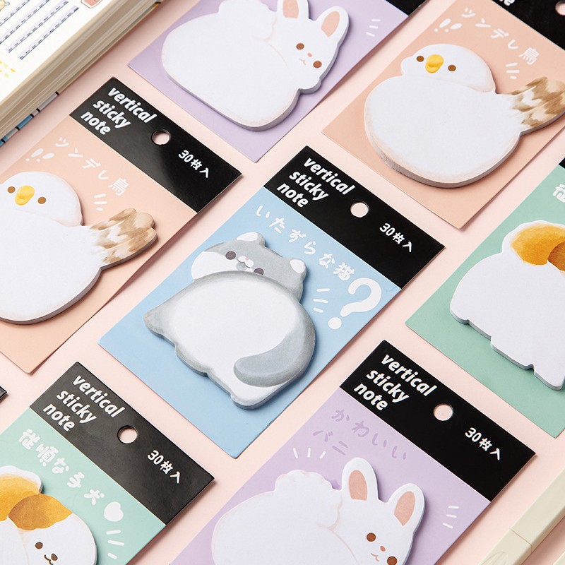 可爱小动物便利贴 ins韩版卡通便签纸 创意加厚便签本幼儿园N次贴