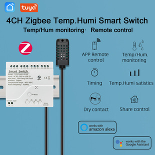 Zigbee with Temperature and Humidity Monitoring Passive Dry Contact Switch 4Ch1Ch Remote Control Multi-Control Intelligent Wireless Multi-Control